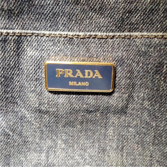 Prada Blue Denim Canapa Tote Bag - Picture 6 of 9